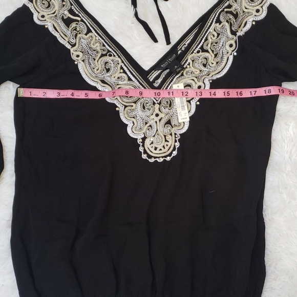 White House Black Market Silk Peasant blouse - Picture 8 of 11